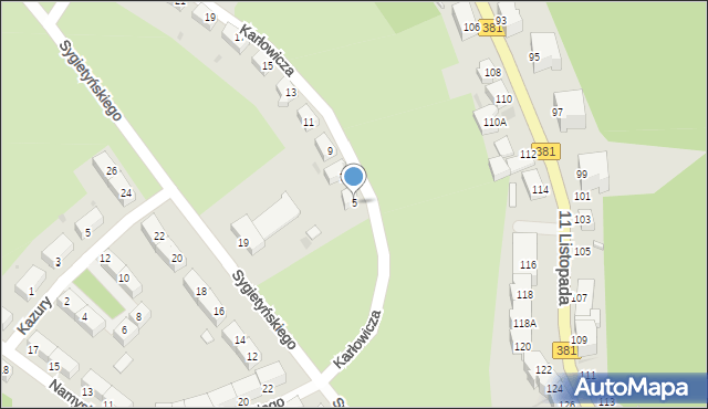 Wałbrzych, Karłowicza Jana, 5, mapa Wałbrzycha