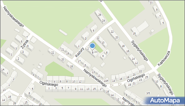 Wałbrzych, Kazury Stanisława, 4, mapa Wałbrzycha