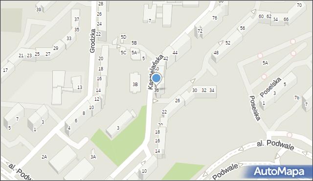 Wałbrzych, Kasztelańska, 36, mapa Wałbrzycha