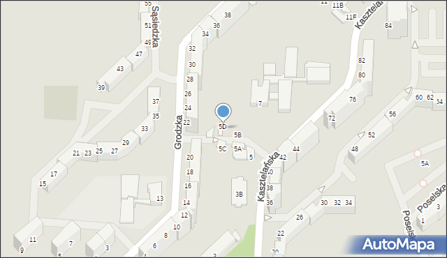 Wałbrzych, Kasztelańska, 5J, mapa Wałbrzycha
