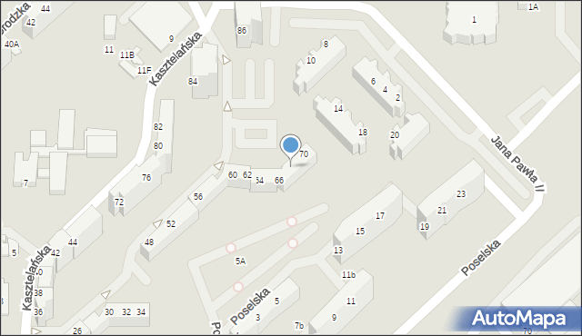 Wałbrzych, Kasztelańska, 68, mapa Wałbrzycha