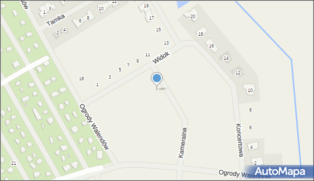 Walendów, Kameralna, 9, mapa Walendów