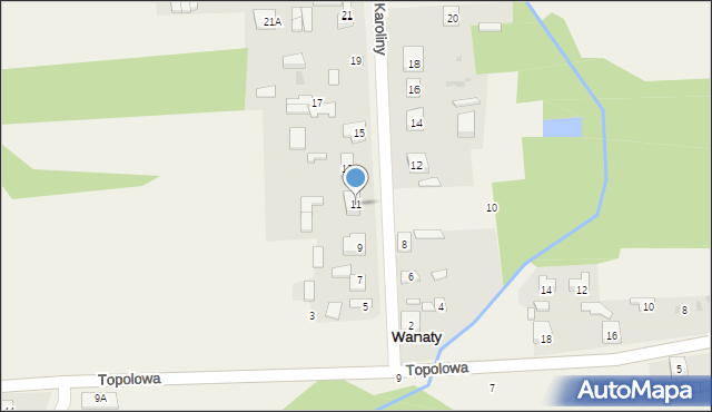 Wanaty, Karoliny, 11, mapa Wanaty