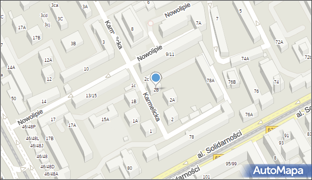 Warszawa, Karmelicka, 2B, mapa Warszawy