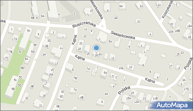 Warszawa, Kątna, 14, mapa Warszawy