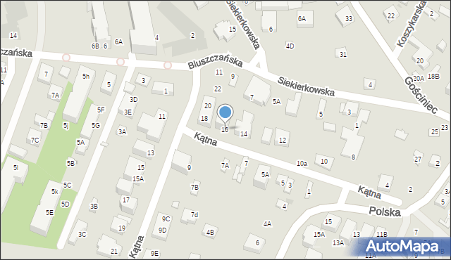 Warszawa, Kątna, 16, mapa Warszawy