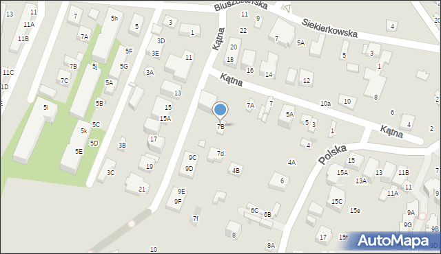 Warszawa, Kątna, 7B, mapa Warszawy