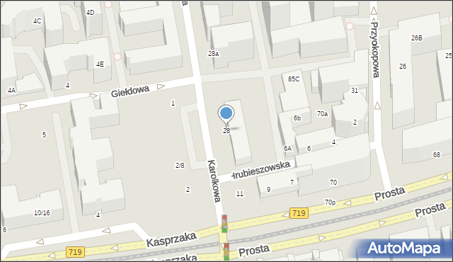 Warszawa, Karolkowa, 28, mapa Warszawy