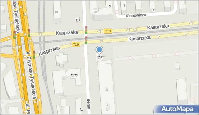 Warszawa, Kasprzaka Marcina, 25A, mapa Warszawy
