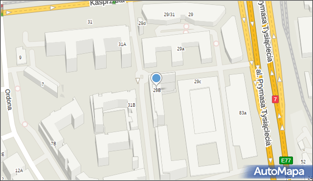Warszawa, Kasprzaka Marcina, 29B, mapa Warszawy