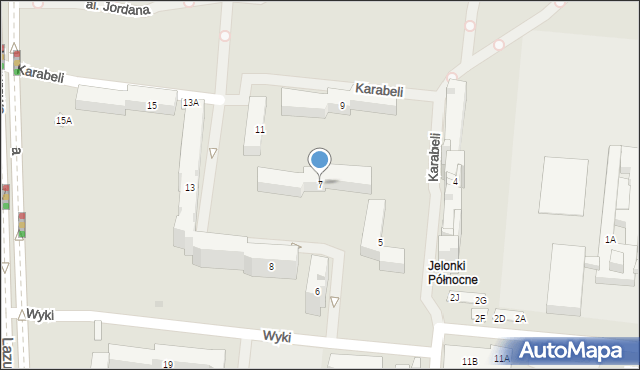 Warszawa, Karabeli, 7, mapa Warszawy