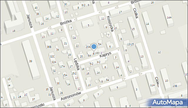 Warszawa, Kaprys, 6/1, mapa Warszawy