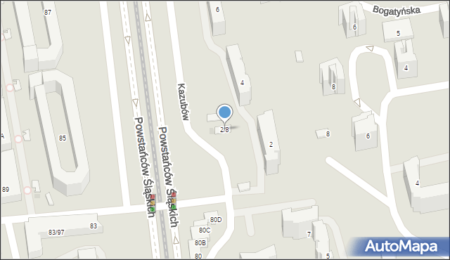 Warszawa, Kazubów, 2/8, mapa Warszawy