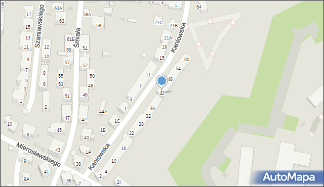 Warszawa, Kaniowska, 42, mapa Warszawy