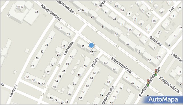 Warszawa, Kasprowicza Jana, 35, mapa Warszawy