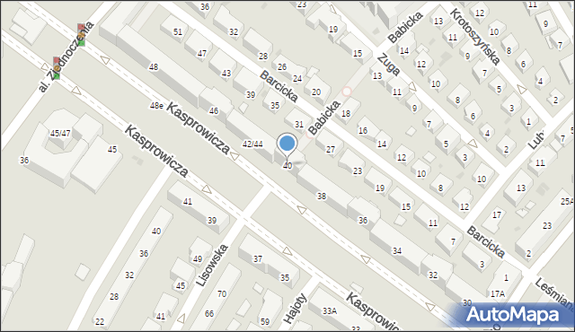 Warszawa, Kasprowicza Jana, 40, mapa Warszawy