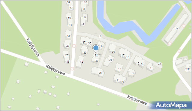 Warszawa, Kalinowej Łąki, 31, mapa Warszawy