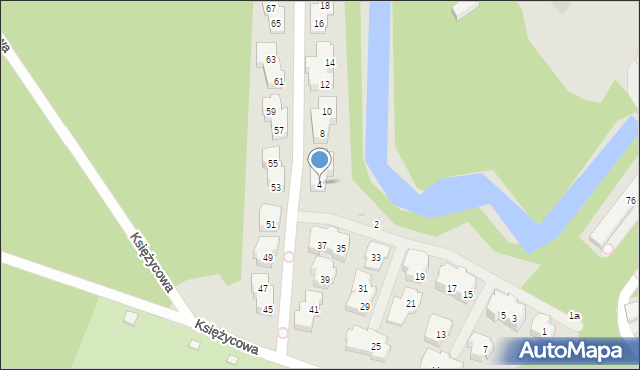 Warszawa, Kalinowej Łąki, 4, mapa Warszawy