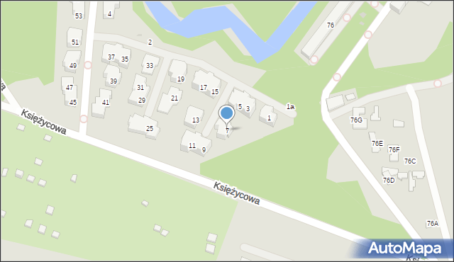 Warszawa, Kalinowej Łąki, 7, mapa Warszawy