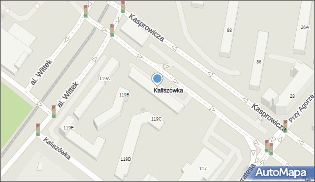 Warszawa, Kasprowicza Jana, 119, mapa Warszawy