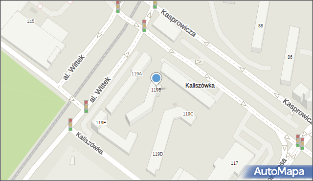 Warszawa, Kasprowicza Jana, 119B, mapa Warszawy