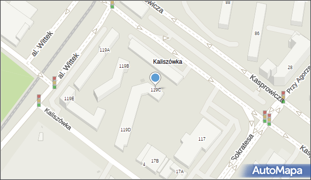 Warszawa, Kasprowicza Jana, 119C, mapa Warszawy