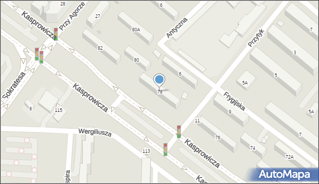 Warszawa, Kasprowicza Jana, 78, mapa Warszawy