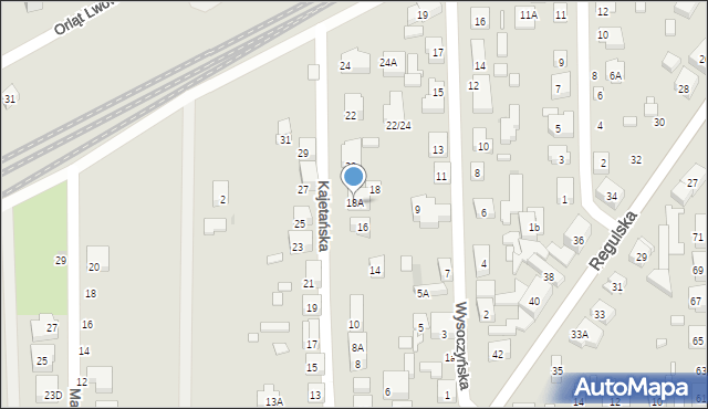 Warszawa, Kajetańska, 18A, mapa Warszawy