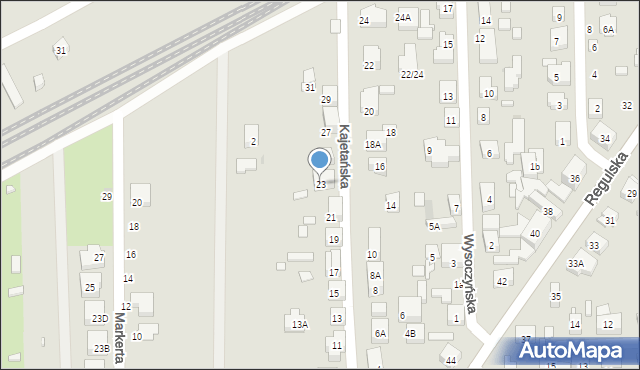 Warszawa, Kajetańska, 23, mapa Warszawy