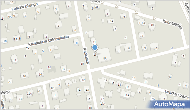 Warszawa, Kadłubka Wincentego, bp., 13, mapa Warszawy