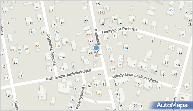 Warszawa, Kadłubka Wincentego, bp., 26b, mapa Warszawy