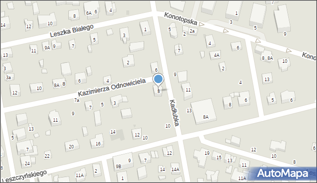 Warszawa, Kadłubka Wincentego, bp., 8, mapa Warszawy