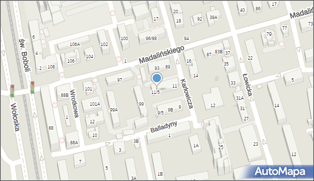 Warszawa, Karłowicza Mieczysława, 11D, mapa Warszawy