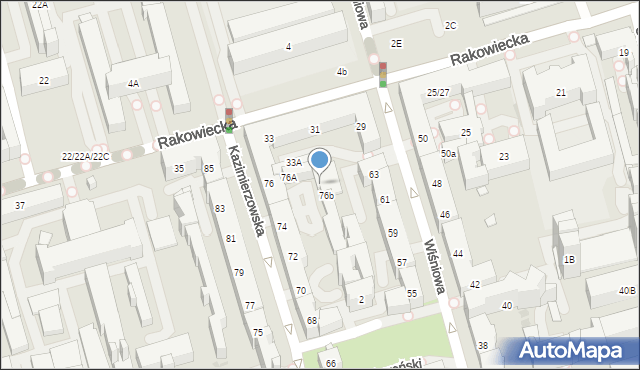 Warszawa, Kazimierzowska, 76c, mapa Warszawy