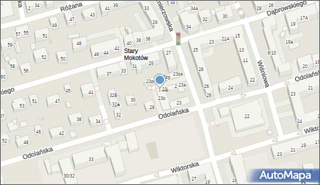 Warszawa, Kazimierzowska, 23p, mapa Warszawy