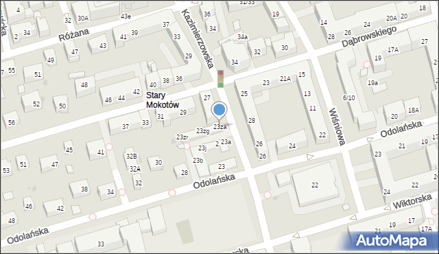 Warszawa, Kazimierzowska, 23za, mapa Warszawy