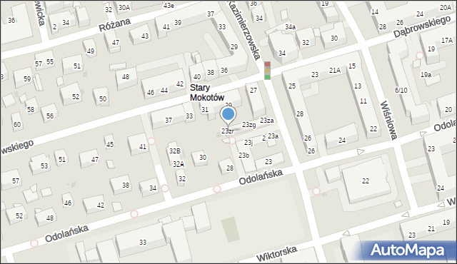 Warszawa, Kazimierzowska, 23zr, mapa Warszawy