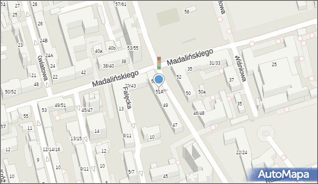 Warszawa, Kazimierzowska, 51A, mapa Warszawy