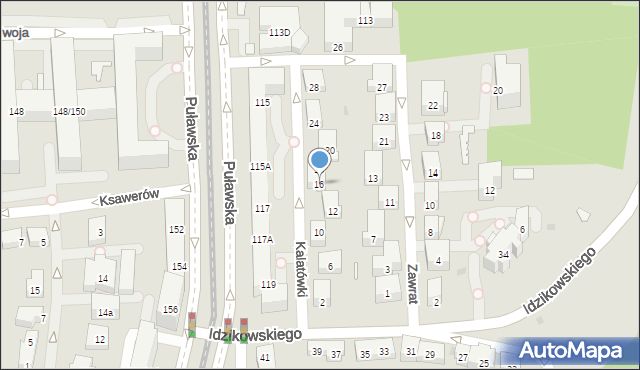 Warszawa, Kalatówki, 16, mapa Warszawy