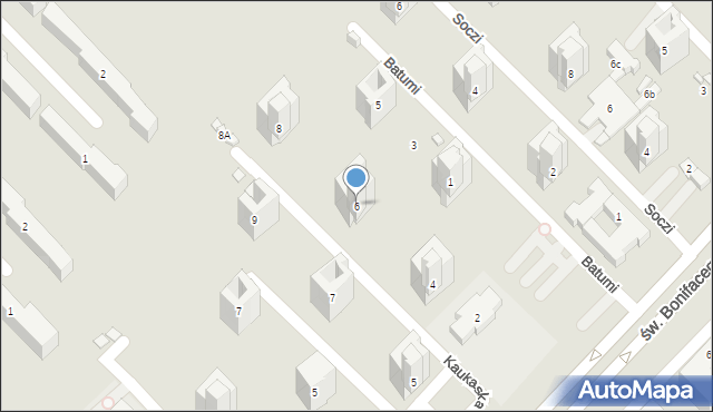 Warszawa, Kaukaska, 6, mapa Warszawy