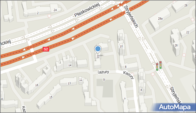 Warszawa, Kazury Stanisława, 12, mapa Warszawy