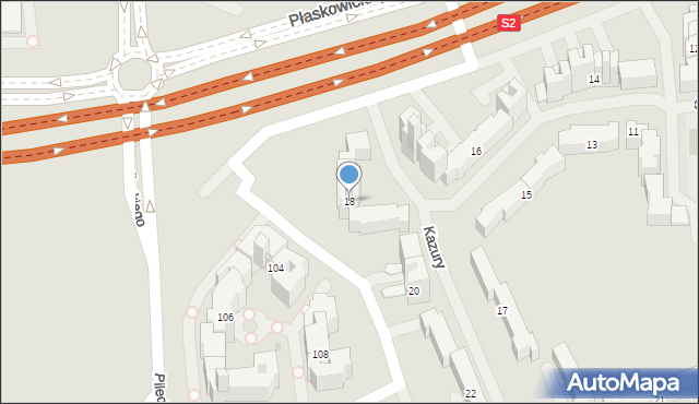 Warszawa, Kazury Stanisława, 18, mapa Warszawy