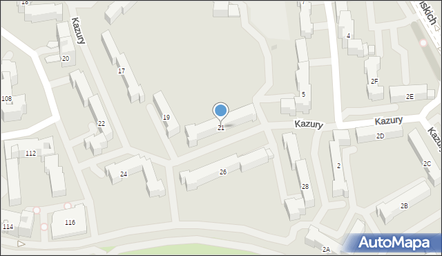 Warszawa, Kazury Stanisława, 21, mapa Warszawy