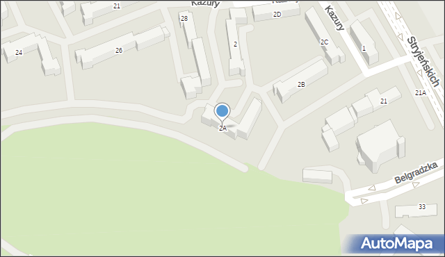 Warszawa, Kazury Stanisława, 2A, mapa Warszawy
