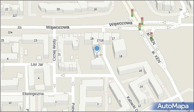 Warszawa, Kabacki Dukt, 11, mapa Warszawy