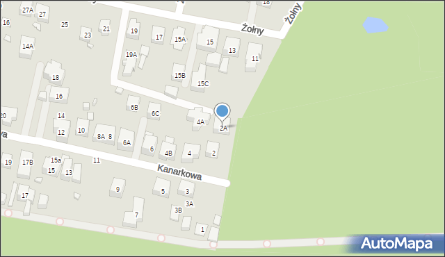Warszawa, Kanarkowa, 2A, mapa Warszawy