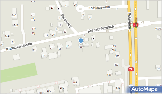 Warszawa, Karczunkowska, 11, mapa Warszawy