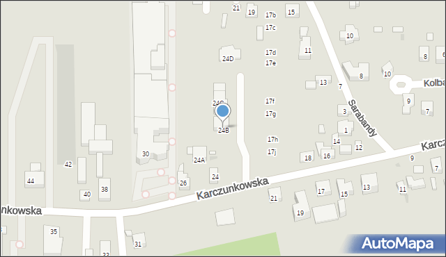 Warszawa, Karczunkowska, 24B, mapa Warszawy