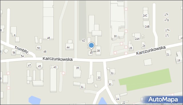 Warszawa, Karczunkowska, 40, mapa Warszawy