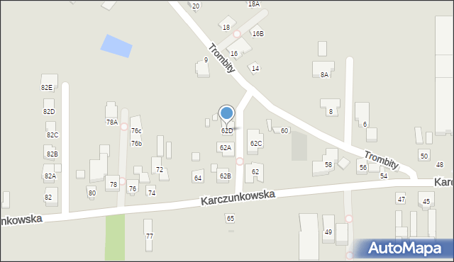 Warszawa, Karczunkowska, 62D, mapa Warszawy